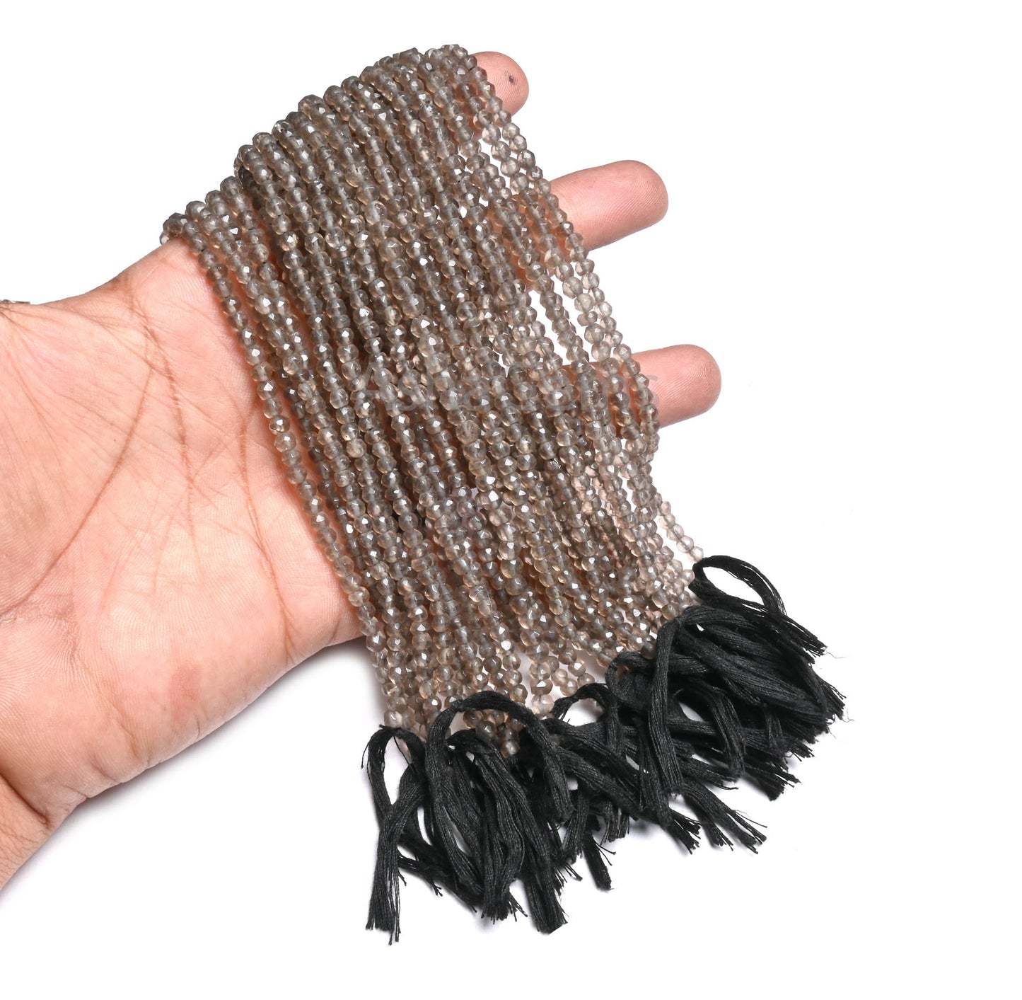 Fine Smoky Quartz Faceted Indian Machine Cut Beads,12.5" Natural Gray Smoky Faceted Gemstone Loose Smoky Quartz Bead Jewelry making Necklace