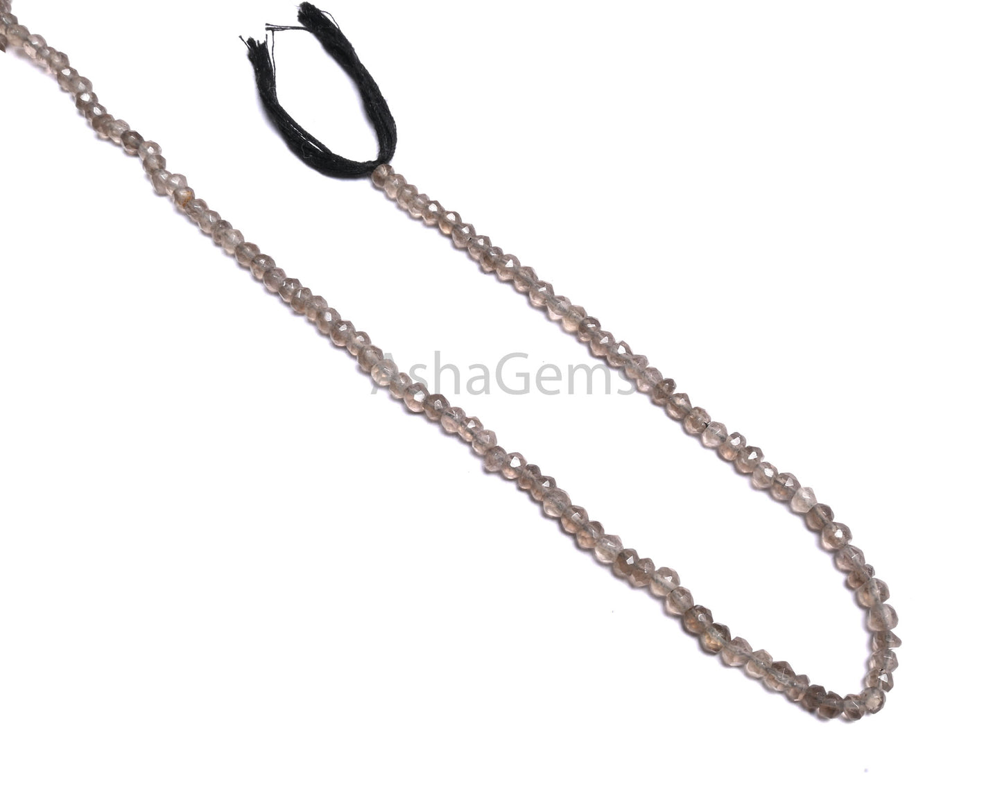 Fine Smoky Quartz Faceted Indian Machine Cut Beads,12.5" Natural Gray Smoky Faceted Gemstone Loose Smoky Quartz Bead Jewelry making Necklace