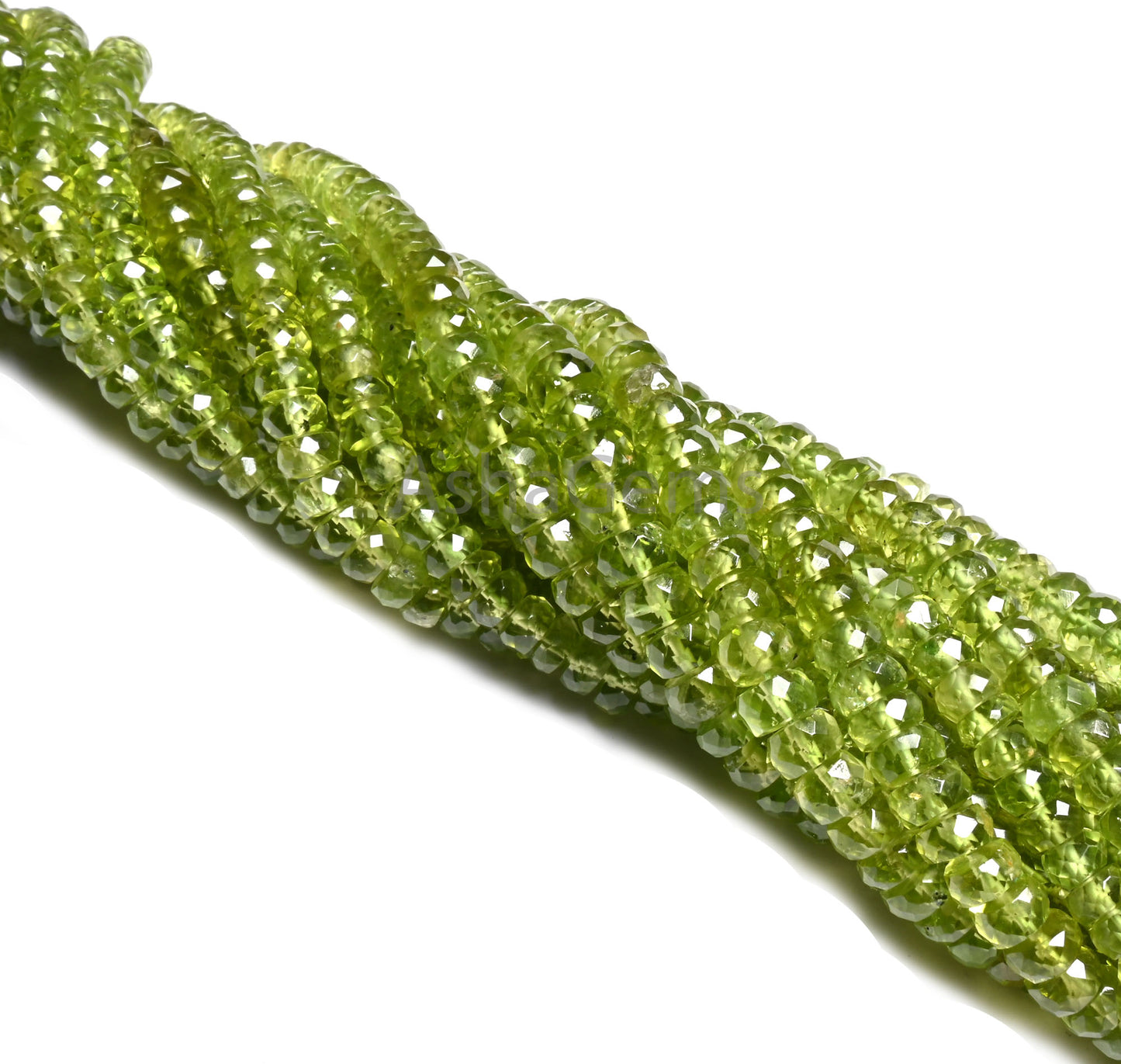 Natural Green Peridot Faceted Rondelle Shape Beads,7,14" Fine Peridot Gemstone Handmade Indian Cut Peridot Bead Jewelry making Necklace SALE