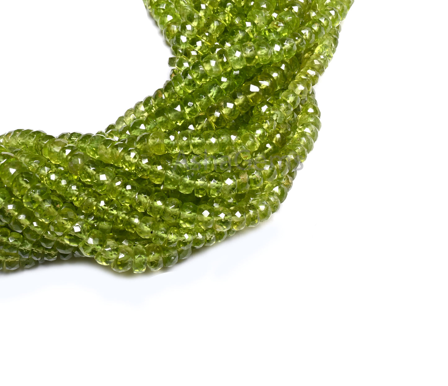 Natural Green Peridot Faceted Rondelle Shape Beads,7,14" Fine Peridot Gemstone Handmade Indian Cut Peridot Bead Jewelry making Necklace SALE