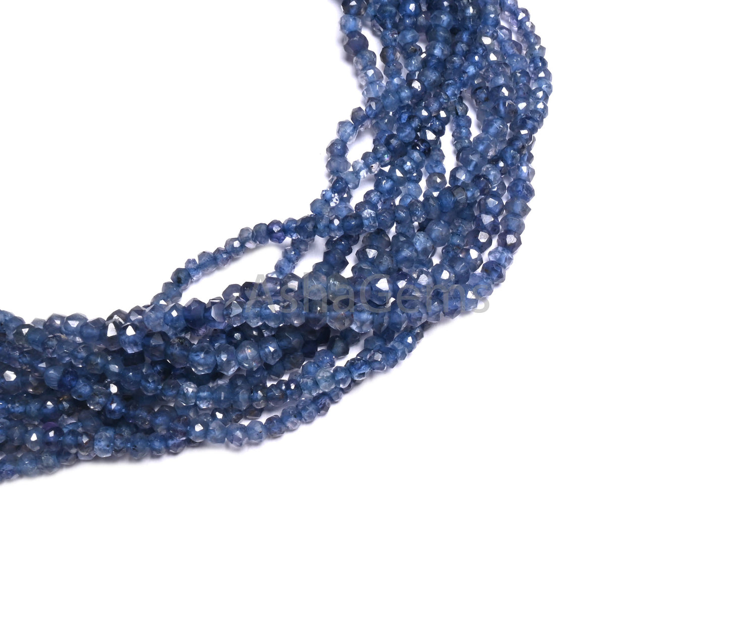 Natural Blue Iolite faceted rondelle Shape Tiny Beads, Fine Blue Iolite Indian Machine Cut Gemstone Loose Iolite Beads Necklace Jewelry SALE