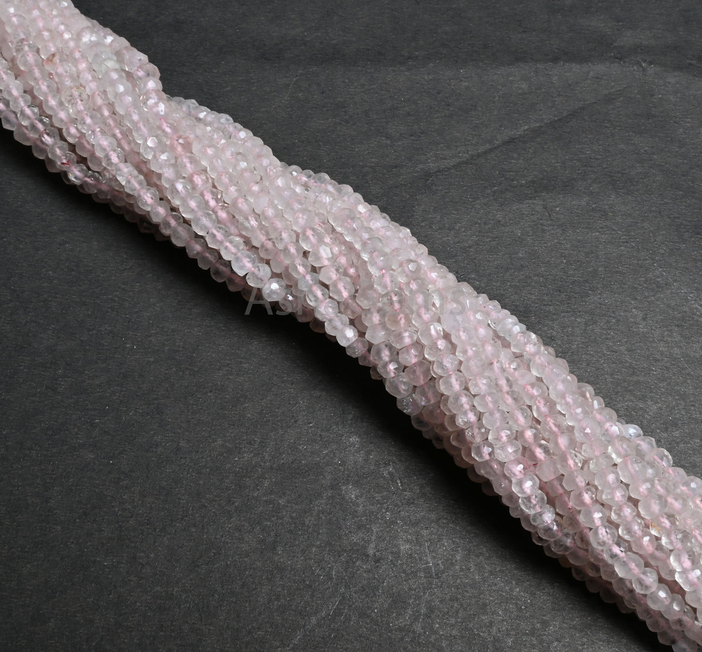 Beautiful Pink Rose Quartz Indian Machine Cut Faceted Rondelle Beads, Natural Rose Quartz Faceted Gemstone Loose Beads Jewelry Making Crafts ( SKU 15581)