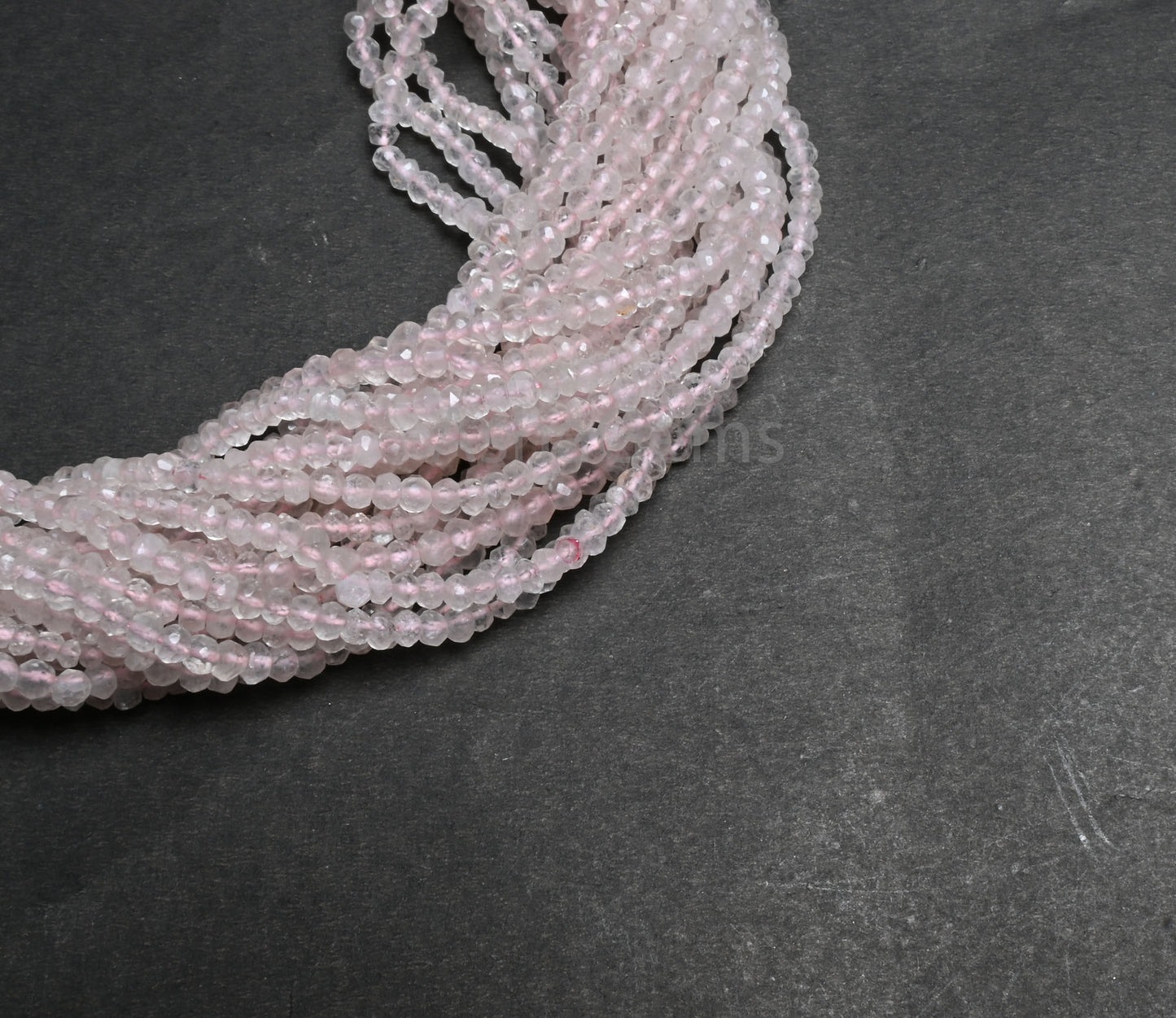 Beautiful Pink Rose Quartz Indian Machine Cut Faceted Rondelle Beads, Natural Rose Quartz Faceted Gemstone Loose Beads Jewelry Making Crafts ( SKU 15581)