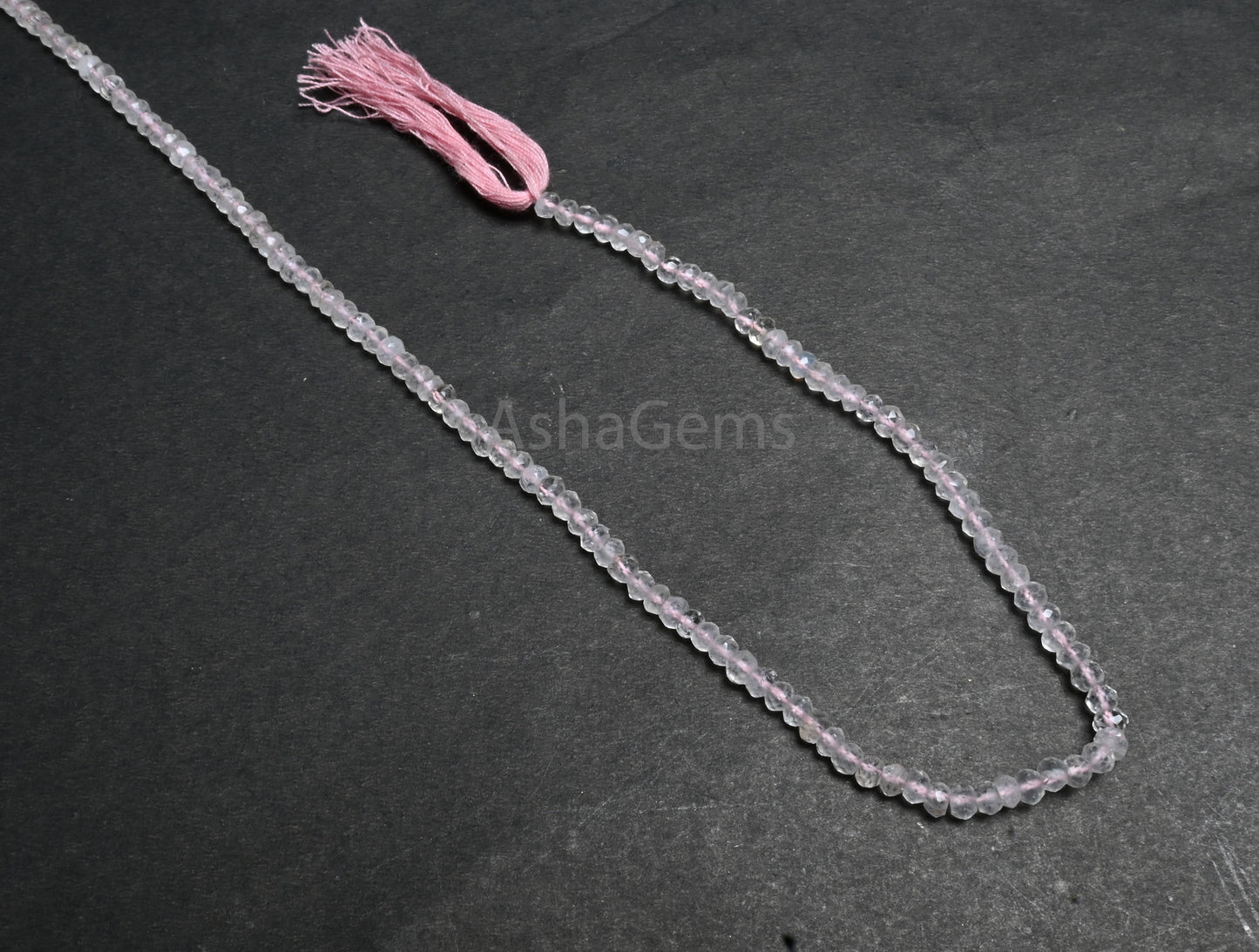 Beautiful Pink Rose Quartz Indian Machine Cut Faceted Rondelle Beads, Natural Rose Quartz Faceted Gemstone Loose Beads Jewelry Making Crafts ( SKU 15581)