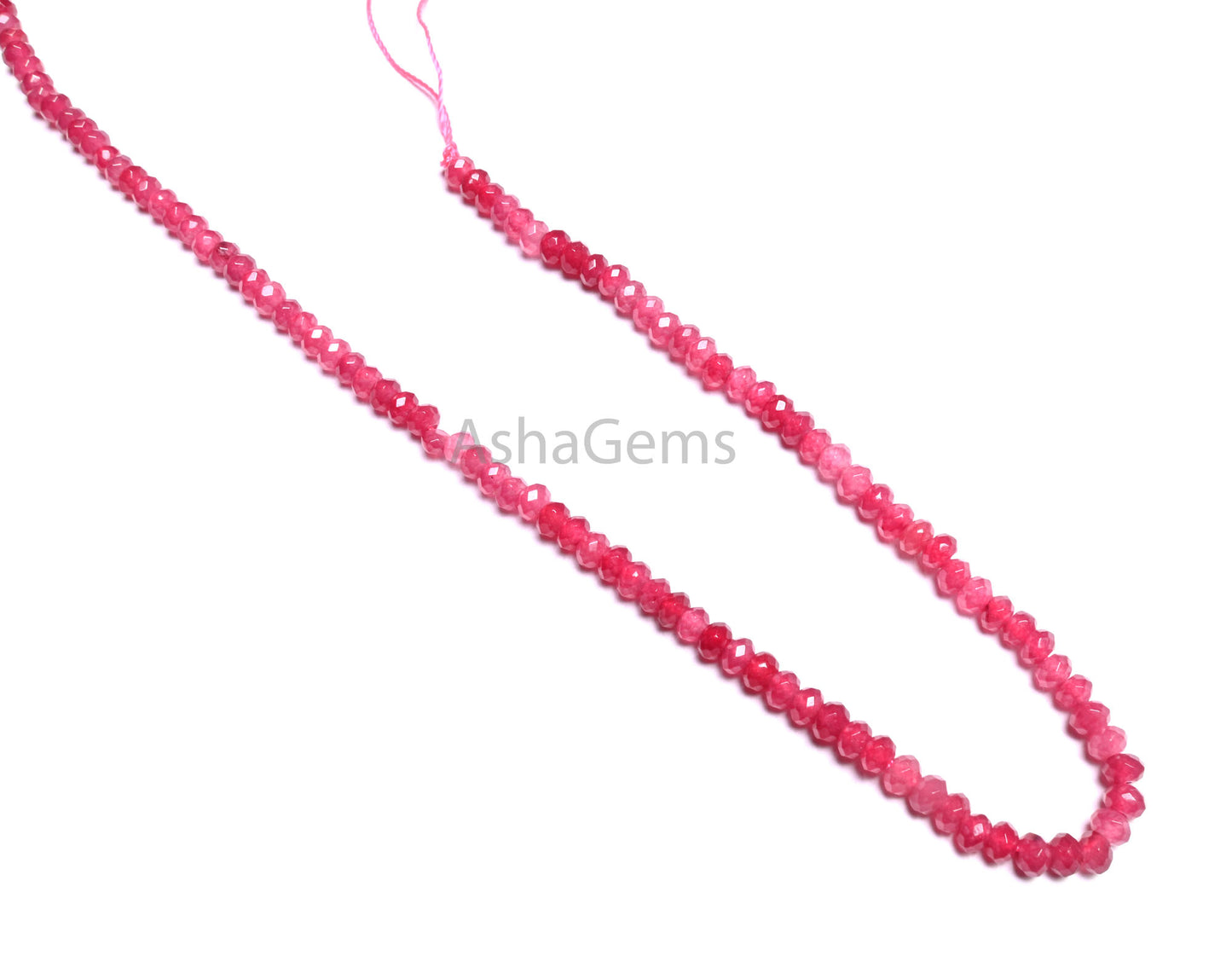Beautiful Rubellite Pink Jade Quartz micro faceted Rondelle Shape Beads,4.5mm Fine Pink Jade Quartz machine cut Gemstone Bead Jewelry Making Craft