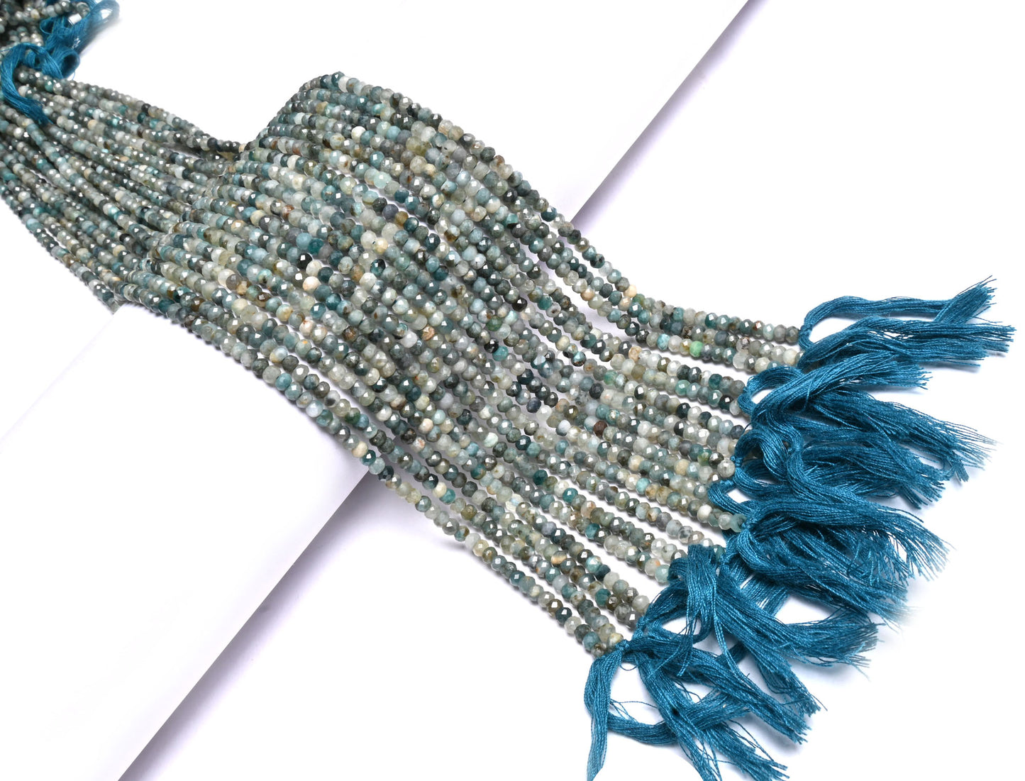 Natural Grandidierite Faceted Rondelle Shape Gemstone Beads,3.5mm Multi Green Grandidierite Micro Cut Rare Grandidierite Beads Jewelry Craft