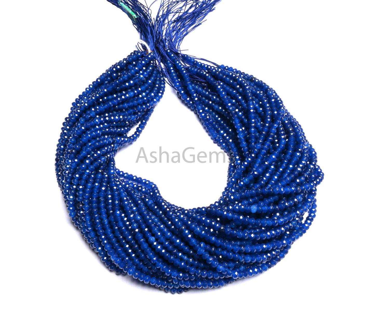 4.5 mm Fine Blue Lapis Color Jade Quartz faceted Rondelle Shape Beads, Blue Jade Quartz machine cut Gemstone Beads Jewelry makings Necklace