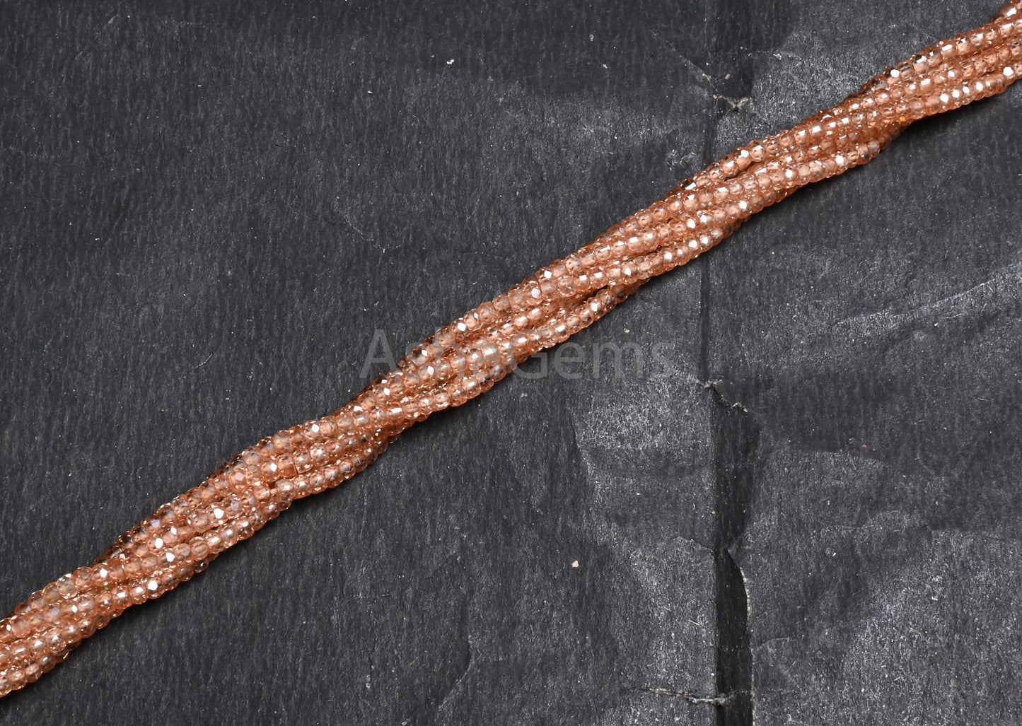 Amazing Imperial Brown Zircon Faceted Rondelle Beads,3 mm AAA Quality Cubic Zircon Micro Cut Gemstone Brown Zircon Machine Cut Beads jewelry