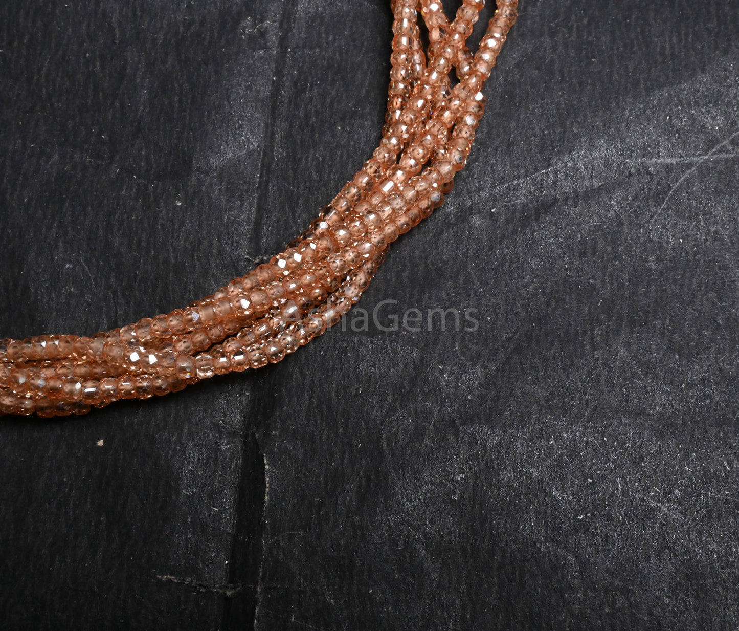 Amazing Imperial Brown Zircon Faceted Rondelle Beads,3 mm AAA Quality Cubic Zircon Micro Cut Gemstone Brown Zircon Machine Cut Beads jewelry