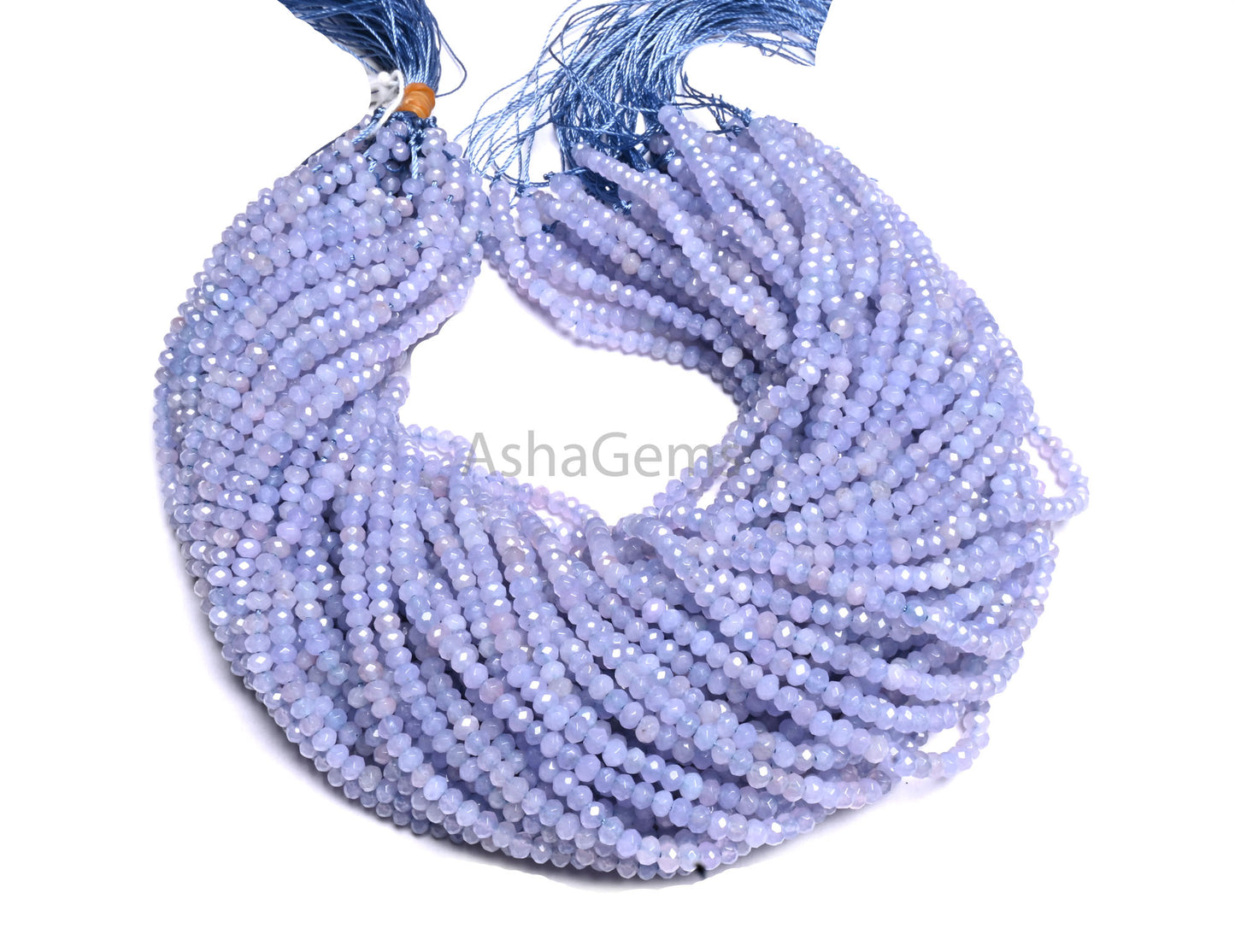 Fine Light Lavender Jade Quartz Faceted Rondelle Gemstone Beads,4.5mm Blue lace Agate Color Jade Quartz Machine Cut Beads Jewelry Craft SALE