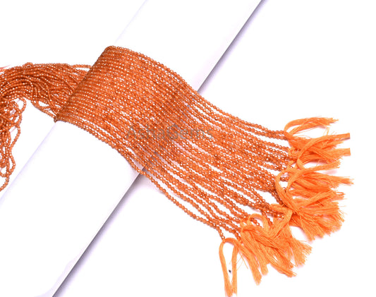 Beautiful Natural Hessonite Rondelle Faceted Gemstone Beads,2.4 mm Hessonite Garnet tiny Micro Cut Brown garnet Beads Jewelry making Crafts