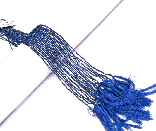 Natural Blue lapis Lazuli Faceted Rondelle Shape Beads,1.8 mm Beautiful Lapis Micro Cut tiny Gemstone  Lapis machine Cut Bead Jewelry making ( AZ 15623)