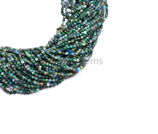 Beautiful Blue Chrysocolla Micro machine cut Tiny Rondelle Beads,2.25 mm Rare chrysocolla faceted Gemstone Loose Bead Jewelry Craft Necklace
