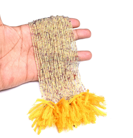 Beautiful Yellow Fluorite Micro Cut Rondelle tiny Gemstone Beads,2mm Natural Fluorite Machine Cut faceted Fluorite Bead Jewelry Making craft