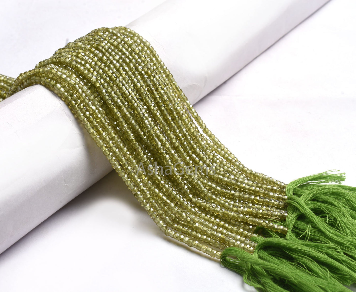 3 mm AAA Green Zircon Micro Faceted Rondelle Beads,13" Strand Peridot Green Cubic Zircon Faceted Beads, Zircon Beads Necklace Jewelry Crafts