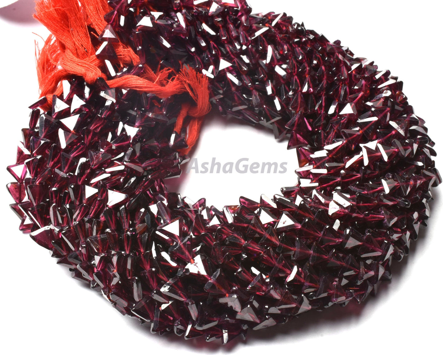Amazing Red Garnet Trillion Shape Beads, Natural Garnet Faceted Triangle Beads,6mm Garnet beads Gemstone Flat Fancy Shape Beads For Jewelry
