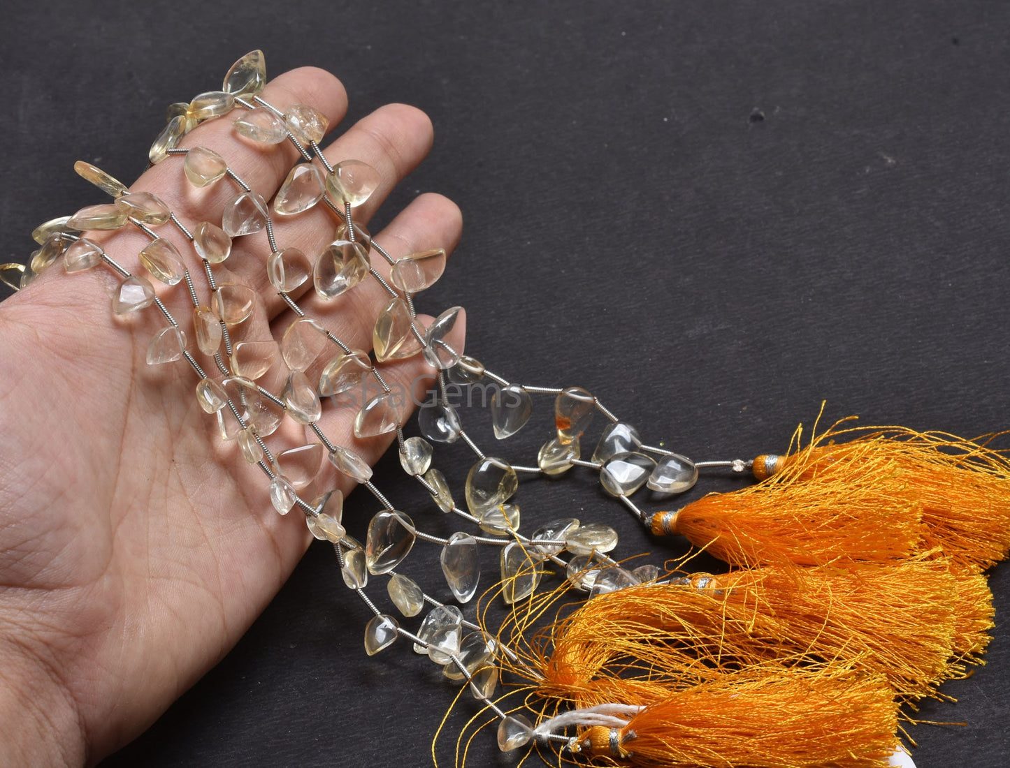 Citrine Quartz Smooth Fancy Shape Gemstone Beads,7" Strand Citrine Plain Mango Shape Beads, Citrine Loose Beads For Jewelry Handicraft SALE