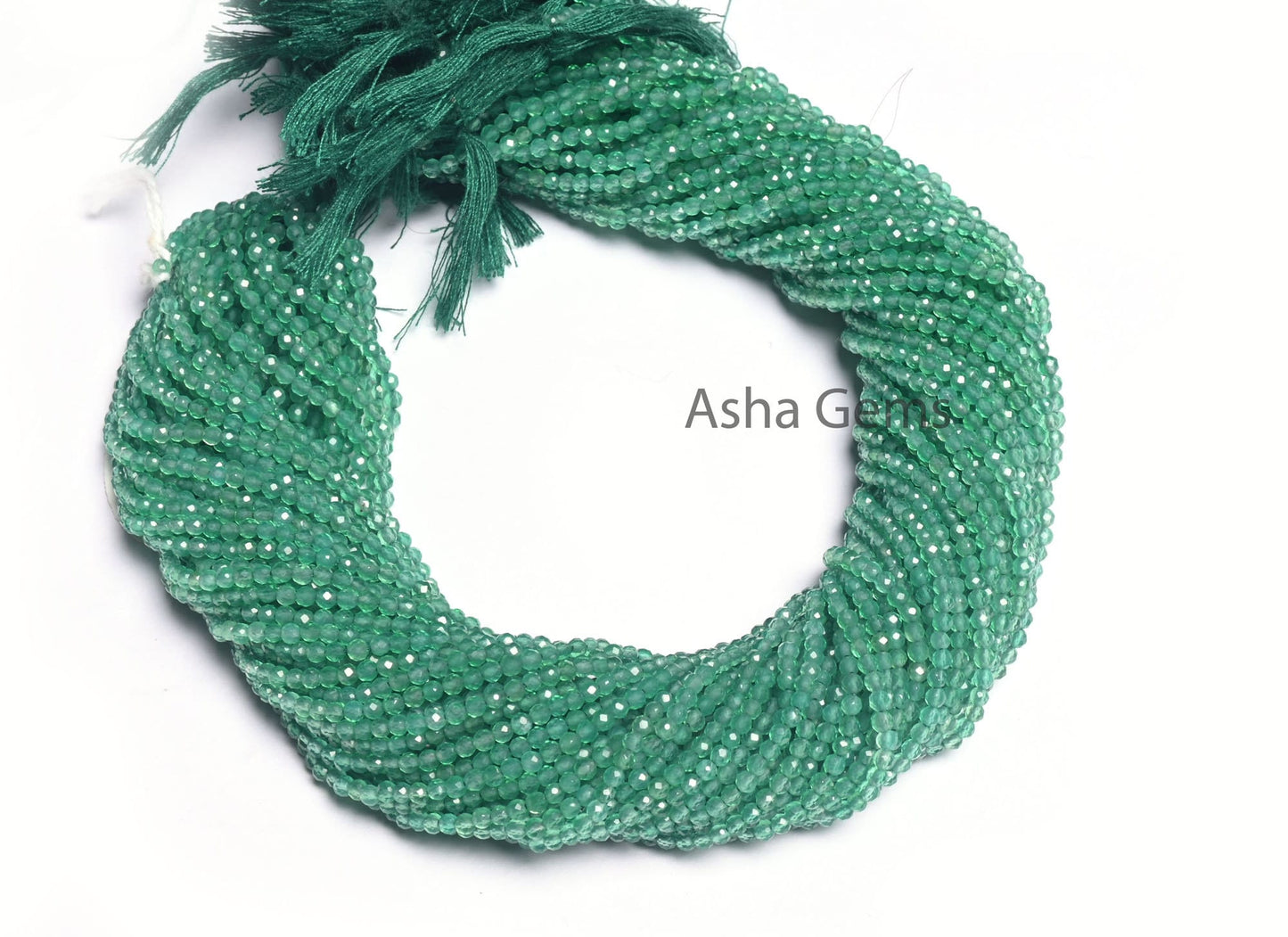 Beautiful Natural Green Onyx Micro Cut Rondelle Faceted Gemstone Beads 2.5 mm,AAA Quality Onyx Faceted Roundelle Bead Jewelry Making Crafts