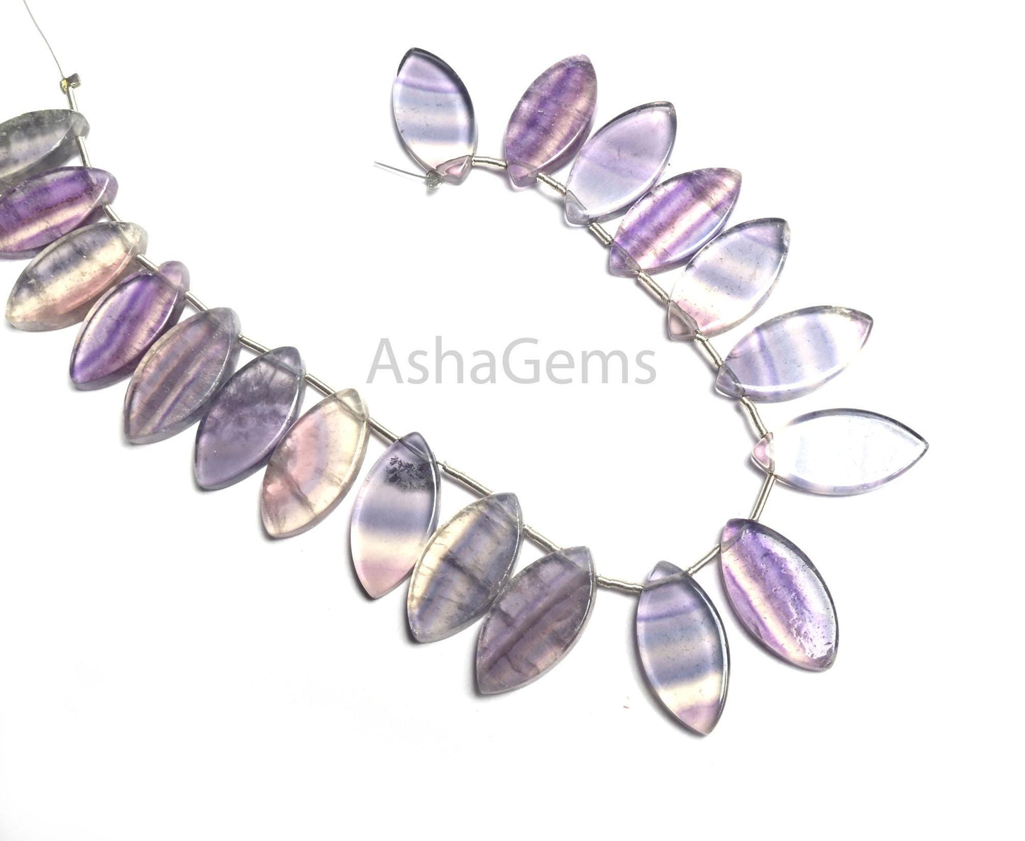 Beautiful Fluorite Fancy Flat Marquise Shape handmade Beads, Natural Shaded Purple Green Fluorite Fancy Marquise Slice Gemstone Bead Jewelry