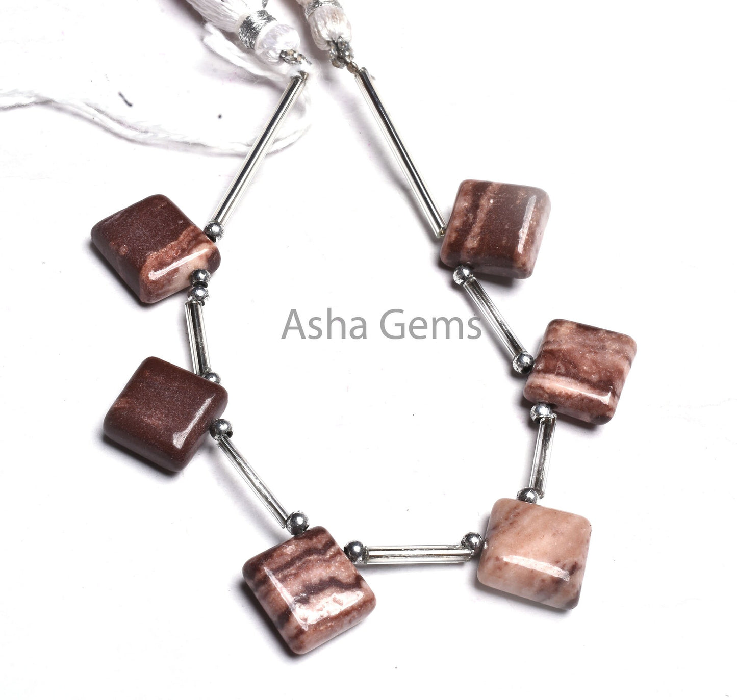 Beautiful Brown Jasper Fancy Square Side Drill Beads,5 Piece Strand Natural Picture Jasper Smooth Handmade Square Gemstone Bead Jewelry SALE