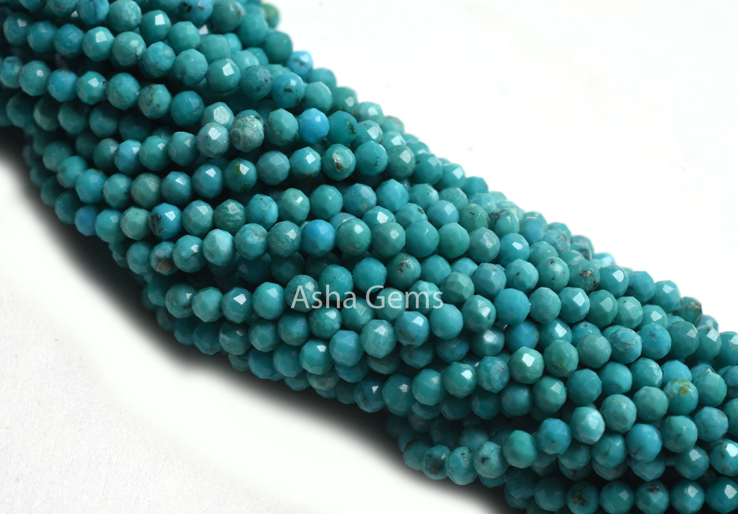 AAA Natural Arizona Turquoise Micro Cut Gemstone Beads,2.5 mm American Turquoise Machine Cut Rondelle Faceted Beads,13" Blue Turquoise Beads