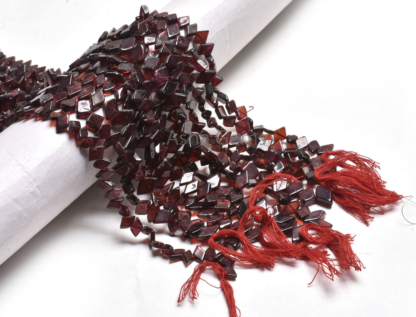 Beautiful Garnet smooth Rhombus Gemstone Beads, natural Red Garnet Plain Handmade Fancy Shape Center Drill Beads, Fine garnet Beads Jewelry