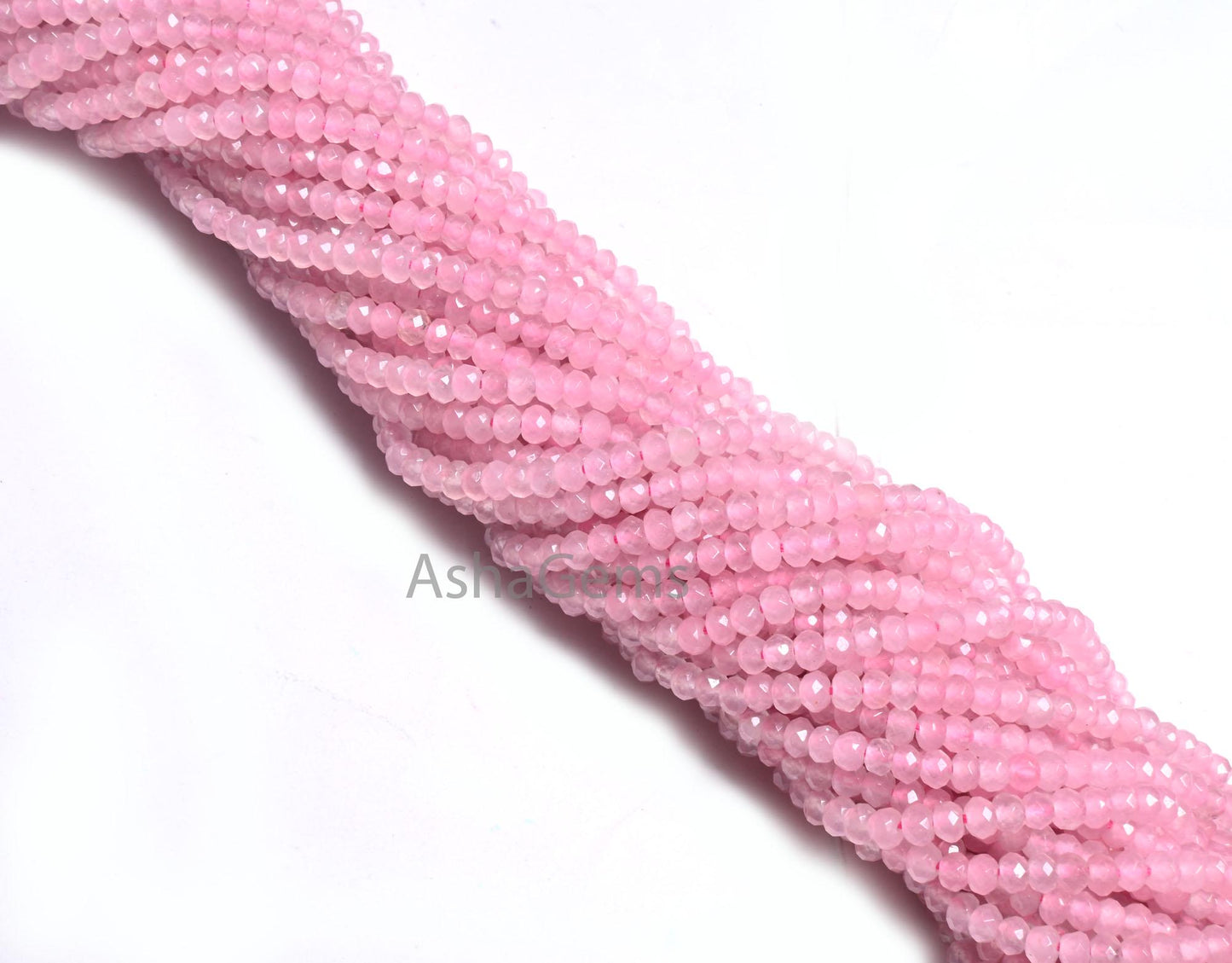 AAA Quality Pink Jade Quartz faceted Rondelle Shape Beads,4.5x3 mm Rose Pink Jade Quartz machine cut Gemstone Loose Beads Jewelry Craft SALE