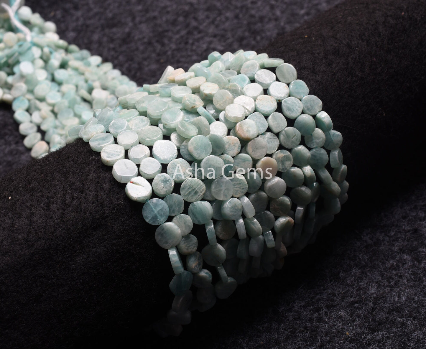 13" Strand Blue Amazonite Handmade Uneven Shape Coin smooth Beads, Natural Amazonite Straight Drill Flat Coin Beads, Amazonite Bead Jewelry