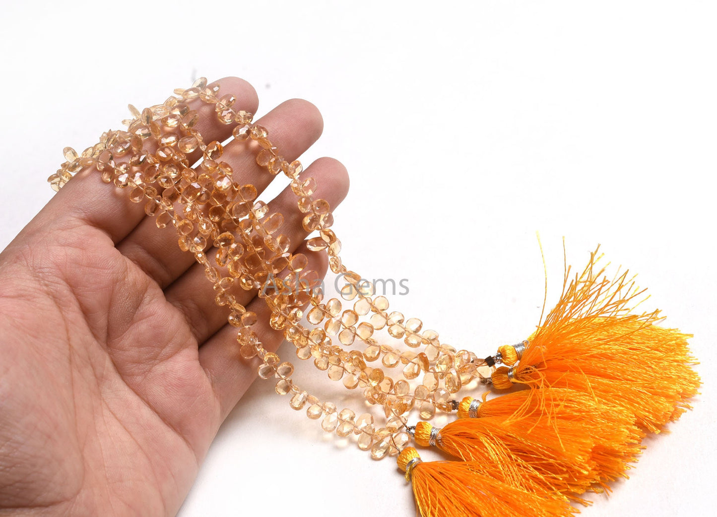 AAA Quality Citrine Quartz Faceted Pear Shape Beads,4-7mm Natural Yellow Citrine Tiny Teardrop Briolette Gemstone Beads,8" Citrine Bead SALE