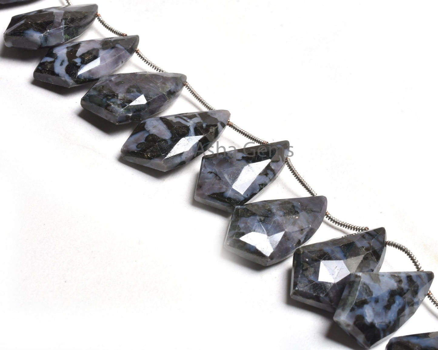 Natural Black Obsidian Fancy Shape Gemstone Beads,8" Strand Fine Black Obsidian Faceted Side Drill Briolette Beads Jewelry Making Craft SALE
