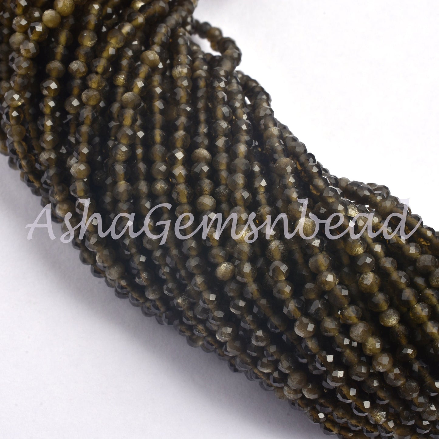 2.25 mm Cats Eye Machine Cut Faceted Beads,13" Strand Natural Green Cats Eye Micro Cut Rondelle Gemstone Beads, Cats Eye Bead Jewelry making