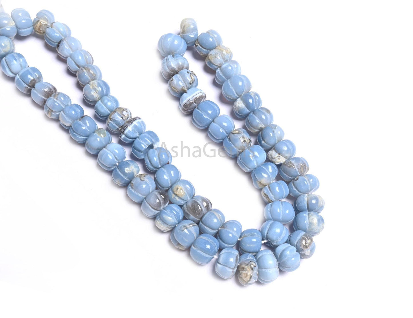 Beautiful Blue Oregon Opal Carved Watermelon Shape Beads,Shaded Blue Boulder Opal Rondelle Carving Opal Melon Handmade Gemstone Bead Jewelry