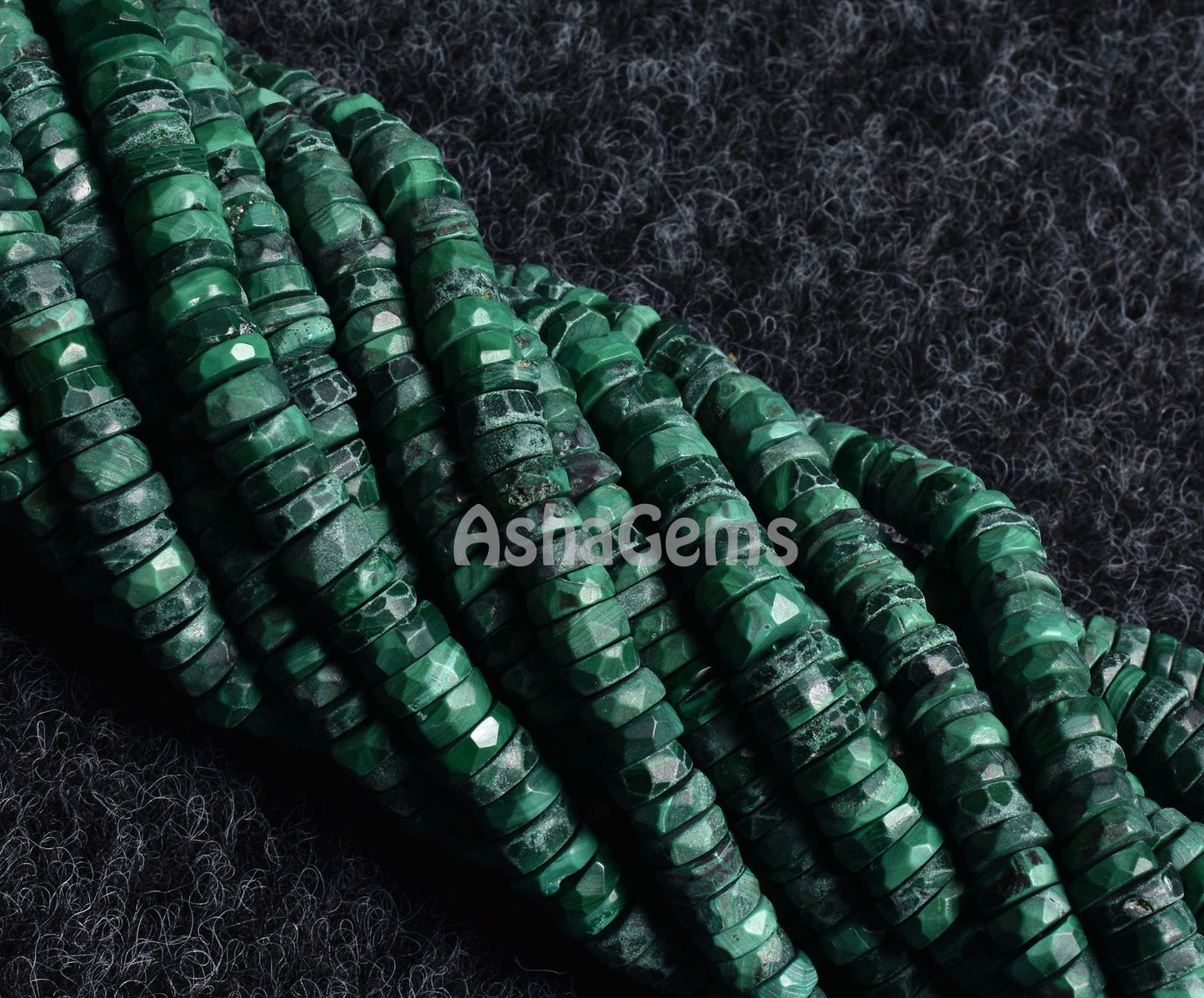 Natural Green Malachite Faceted Tyre Shape Beads,5.5-6mm Malachite Beads, Malachite Wheel Shape Beads Flat Gemstone Heishi Tyre Bead Jewelry