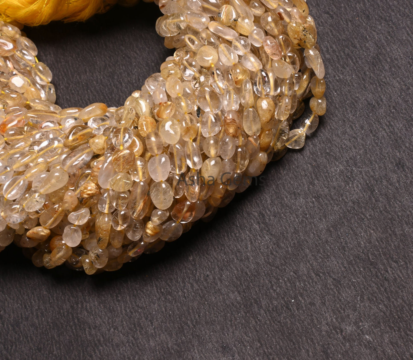 Natural Golden Rutile Smooth Tiny Nugget Gemstone Loose Beads, Beautiful Golden Rutile Plain Handmade Nugget Shape Rutile Bead Jewelry Craft (AG 22275)