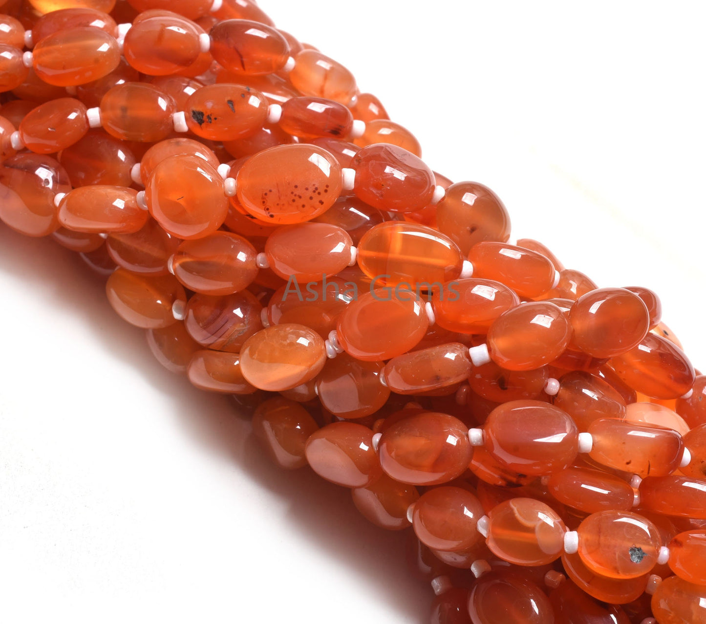Beautiful Carnelian Smooth Oval shape Uneven Handmade Beads,10" Red Orange Carnelian Oval Straight Drill Gemstone Smooth Bead Jewelry Crafts