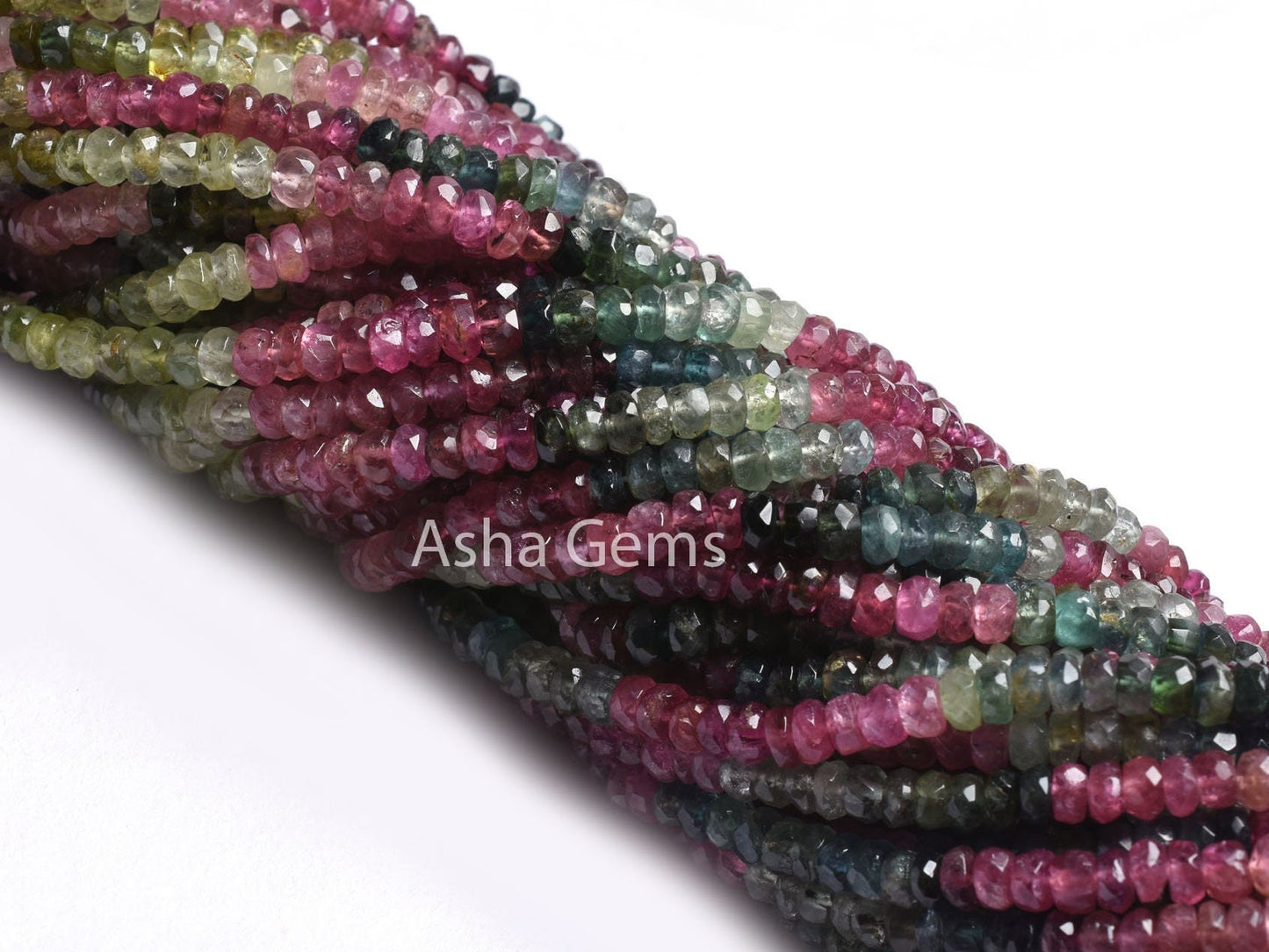 14.5" Strand Multi Tourmaline Faceted Rondelle Gemstone Beads,4mm Shaded Multi Tourmaline Hand Cut Beads, Real Tourmaline Bead Jewelry Sale