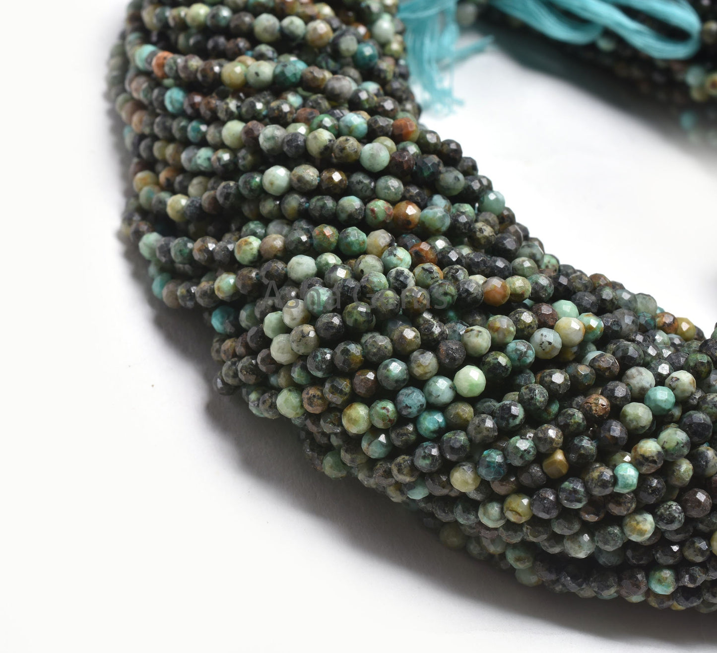 3.2mm Natural Tibetan Turquoise Faceted Roundelle Gemstone Beads, Tibetan Turquoise Machine Cut Round Ball Turquoise Micro Cut Beads Jewelry