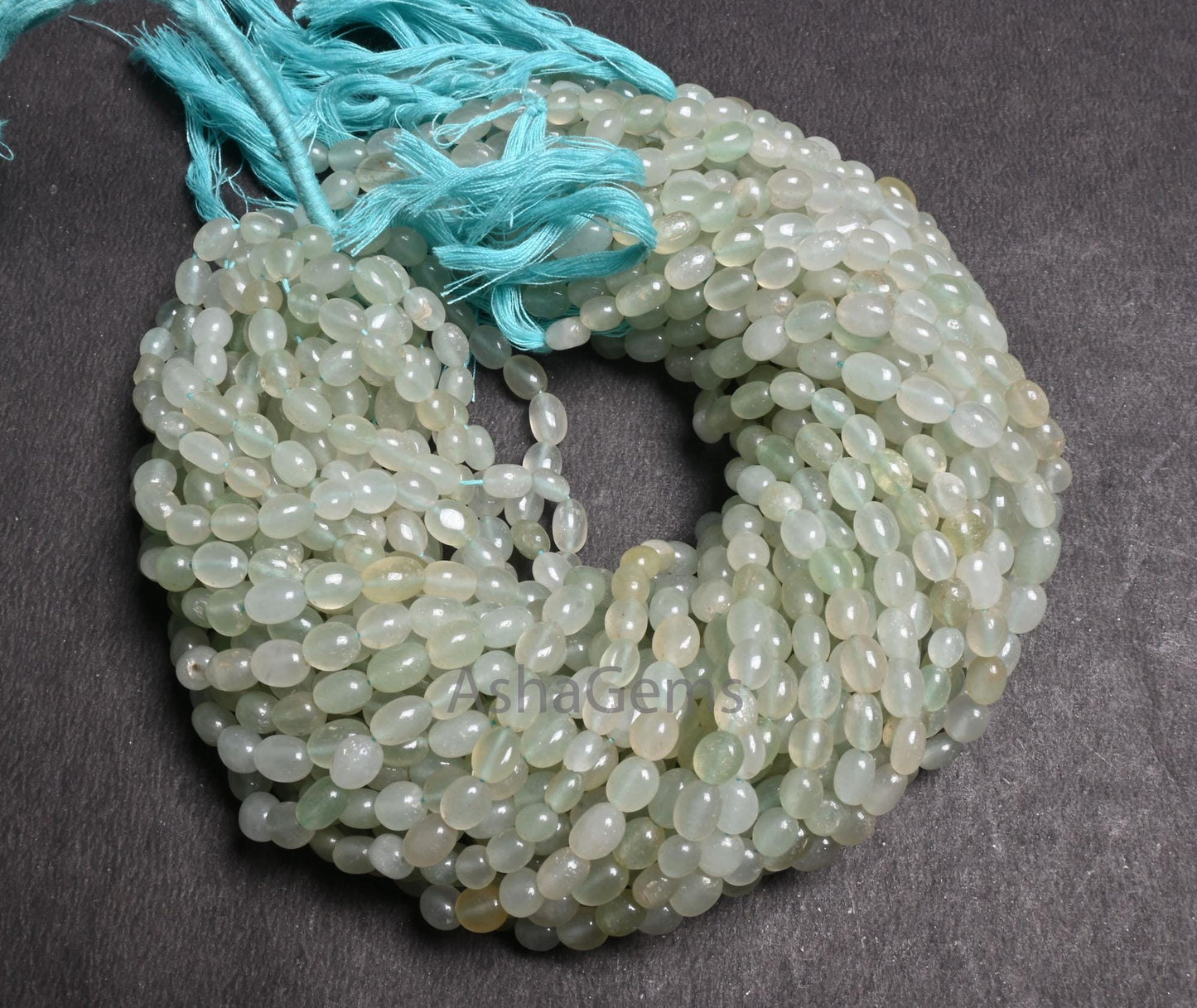 Natural Aventurine Smooth Puff Oval Fancy Shape Handmade Gemstone beads,12" Light Grape Green aventurine Plain Oval beads Jewelry Craft SALE
