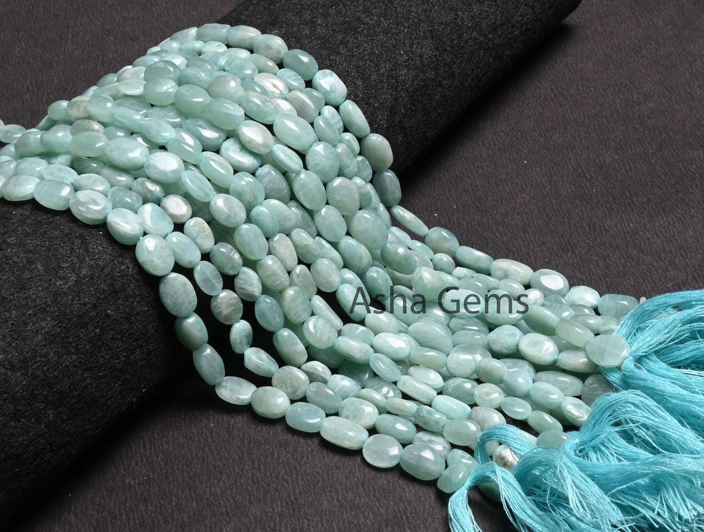 13" Strand Beautiful Amazonite Smooth Oval Handmade Beads, Fine Blue Amazonite Plain Uneven Oval Straight Drill Amazonite Bead Jewelry Craft
