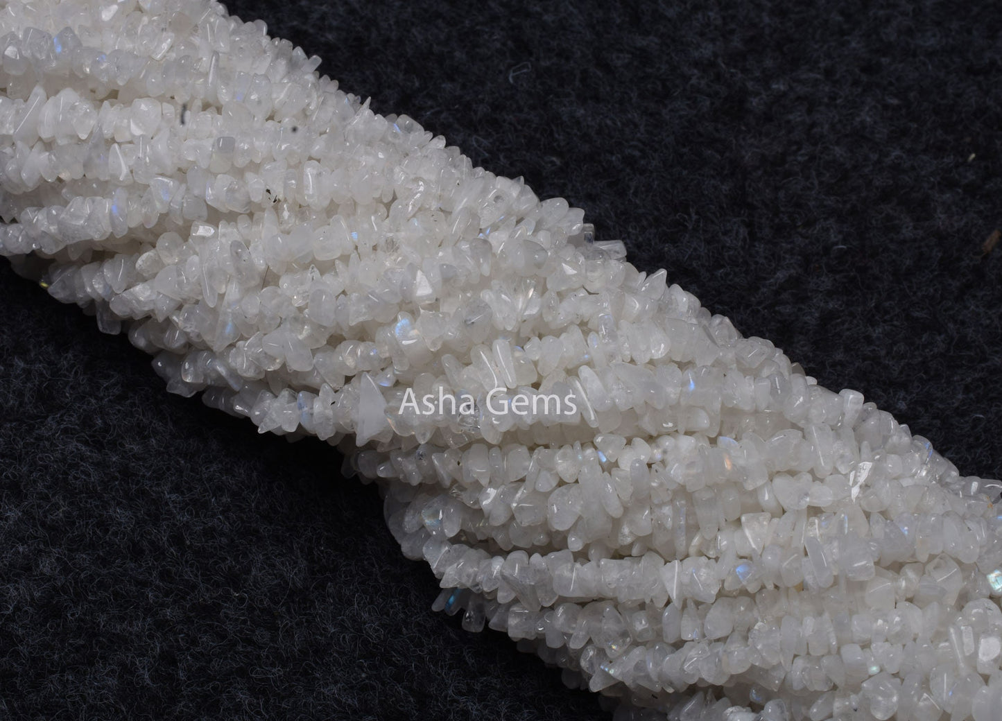 34" Strand Natural Rainbow Moonstone Uncut Chips Nugget Smooth Gemstone Beads, Blue Fire White Rainbow Raw Rough Beads, Moonstone Beads SALE