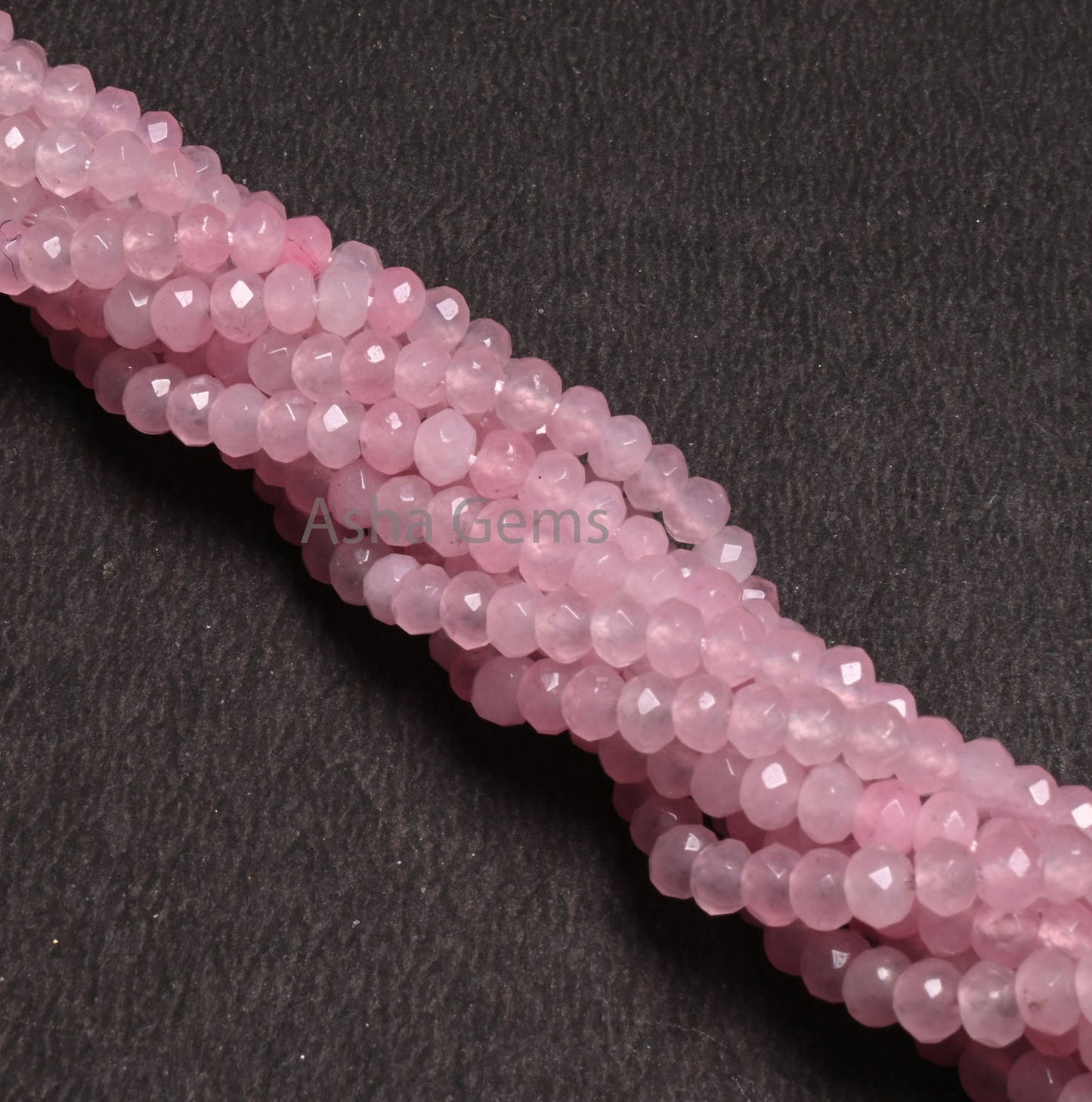 4.5 mm Rose Pink Jade Quartz faceted Rondelle Shape Gemstone Loose Beads,13.5 inch Fine Pink Jade Quartz machine cut Bead Jewelry Craft SALE