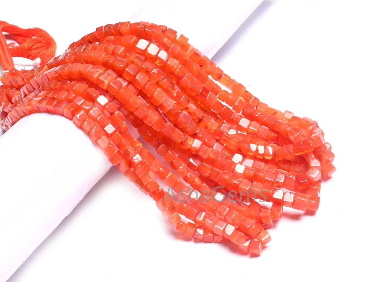 Beautiful Fine Orange Carnelian Smooth Box Gemstone Beads, Natural Carnelian Plain Handmade 3D Cube Box Carnelian Beads Jewelry making Craft