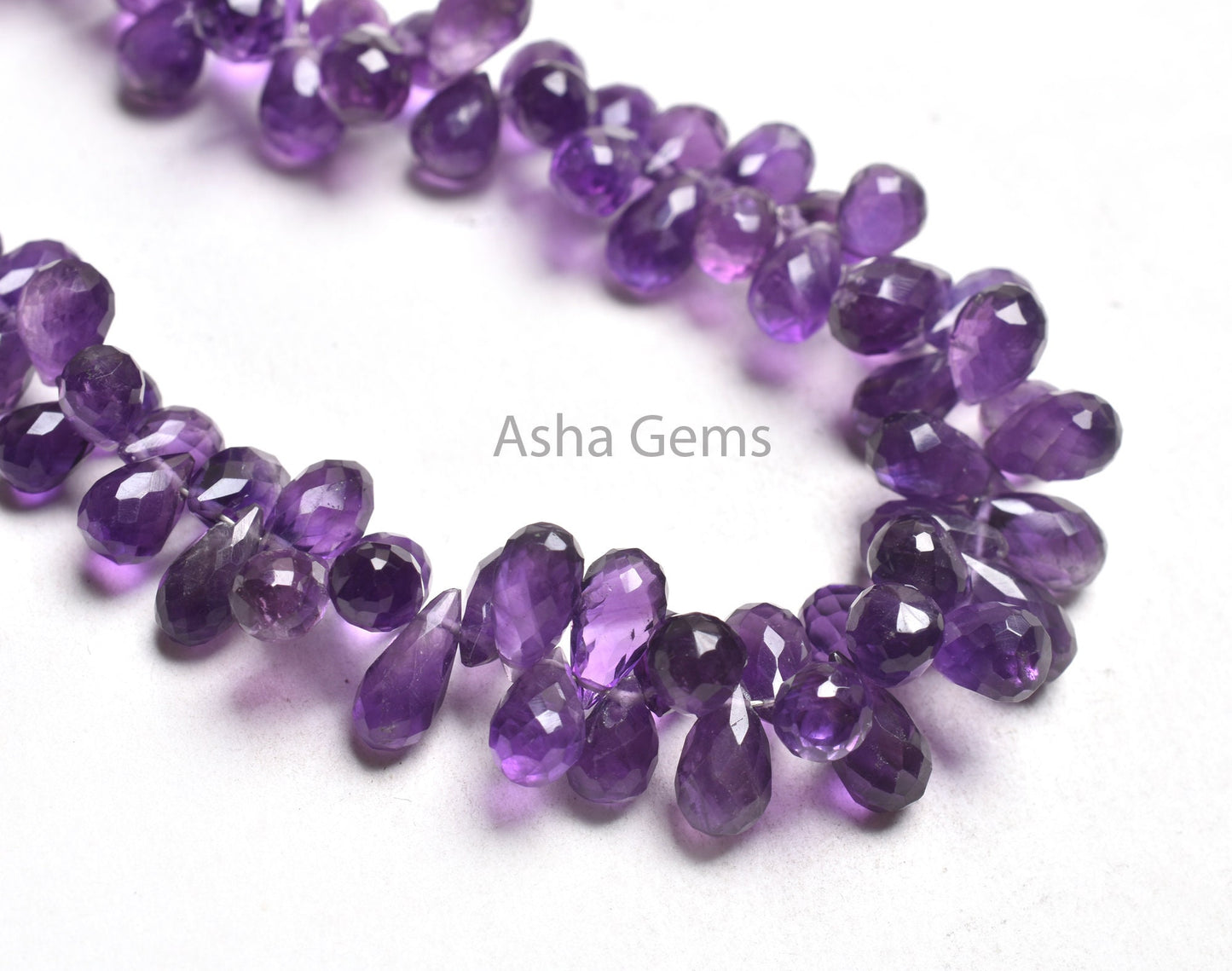 AAA Quality Natural Amethyst Faceted Drop Beads,5x7-6x9 mm Purple Amethyst Machine Cut Teardrop Gemstone Briolette,9" Amethyst Beads Jewelry