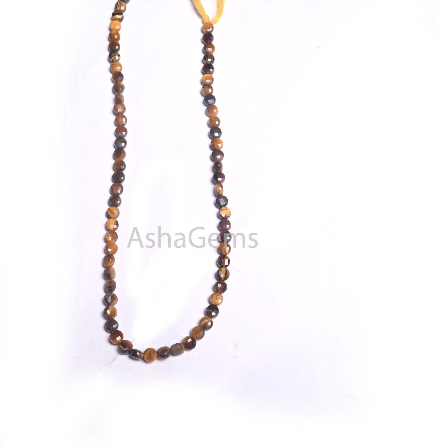 Fine AAA Quality Tiger Eye Tiny Coin faceted Gemstone Beads,4.50 mm Shaded Brown Tiger Machine Cut Coin Briolette Beads Jewelry making Craft