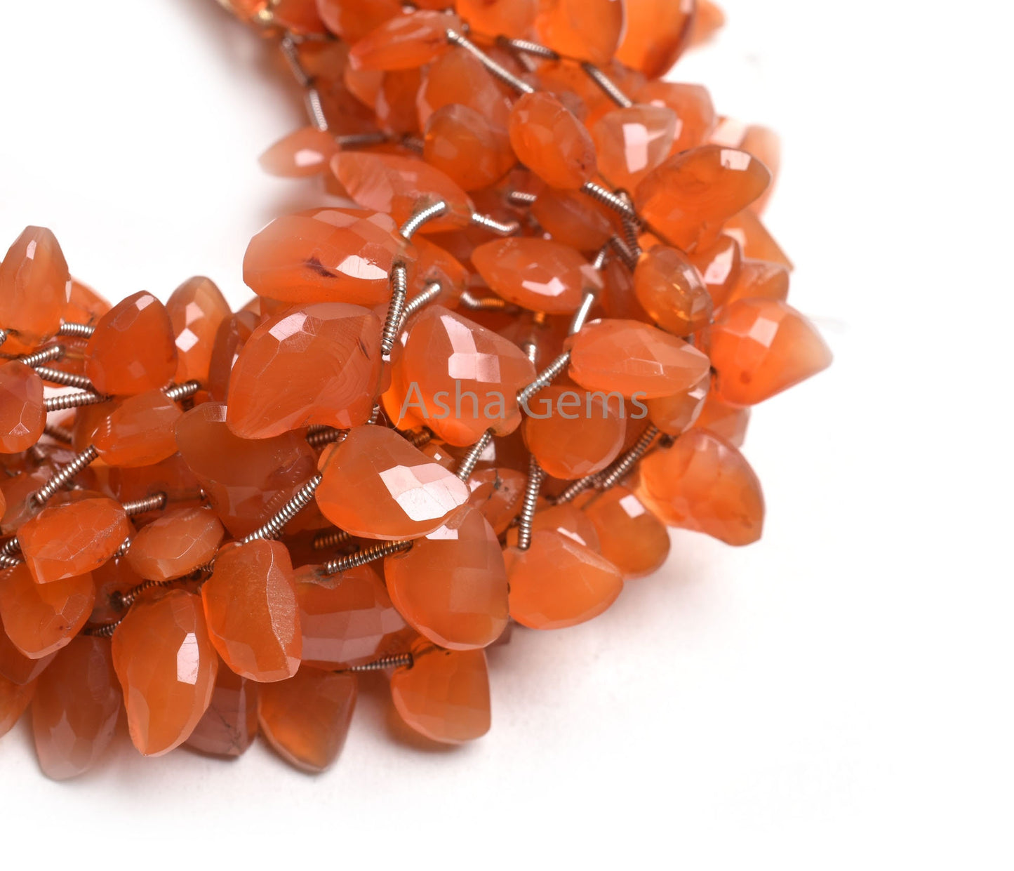 Fine Quality Carnelian Fancy Mango Shape Faceted Beads,8" Strand Red Orange Carnelian Keri Shape Fancy Briolette Beads Carnelian Beads SALE