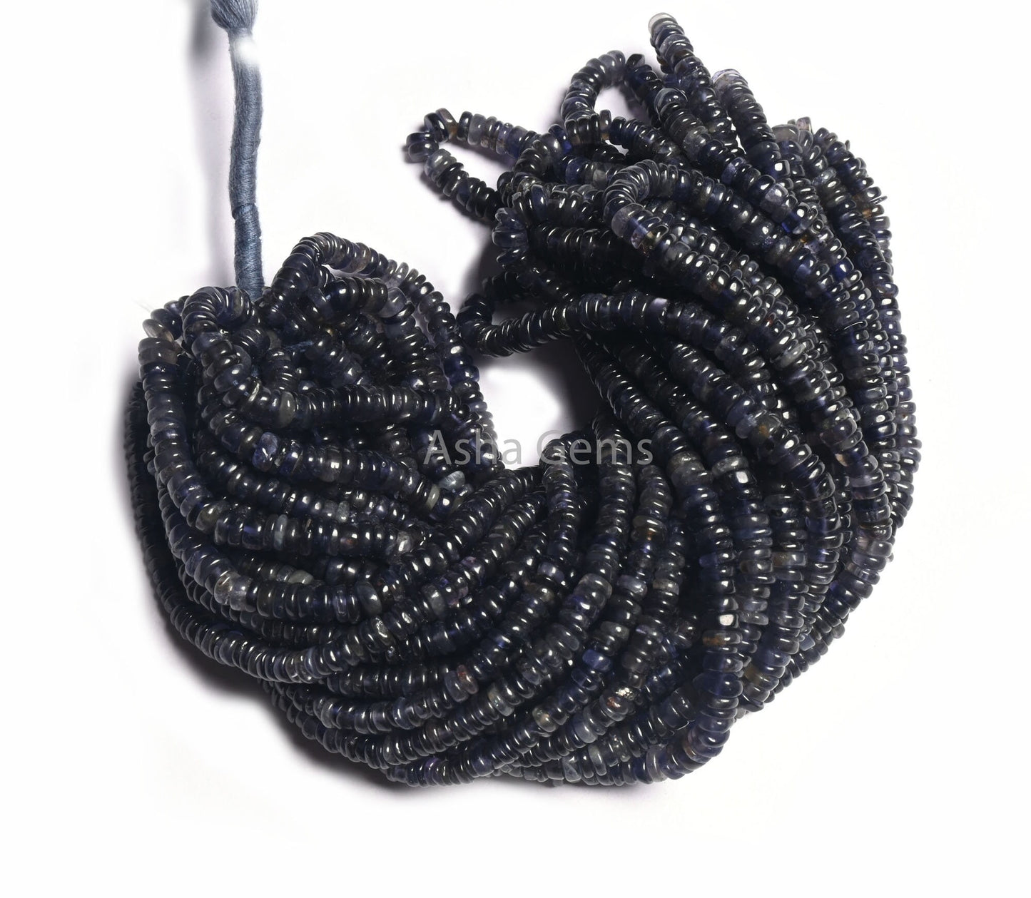 Blue Iolite Smooth Heishi Tyre Gemstone Loose Beads,8/16"Strand Natural Iolite Flat Wheel Shape Beads, Iolite Bead Jewelry Making Craft SALE