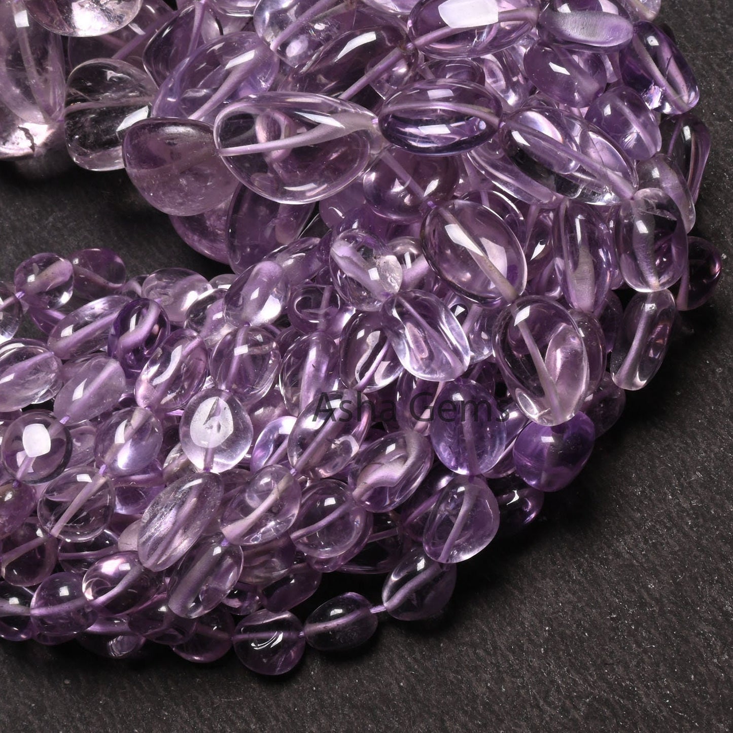 AAA Quality Pink Amethyst Smooth Nugget Gemstone Loose Bead, Natural Amethyst Tumble Handmade Straight Drill Amethyst Bead Necklace Jewelry