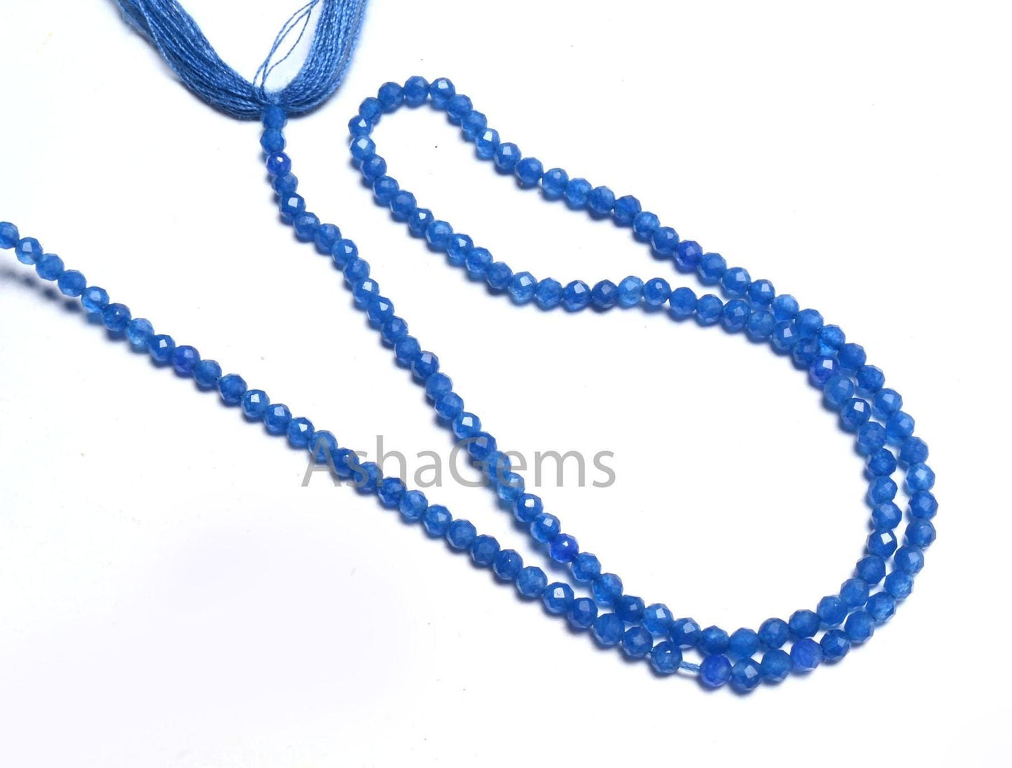2.25 mm Beautiful Neon Blue Jade Quartz Micro Cut Tiny Beads, AAA Royal Blue Chalcedony Color Faceted Rondelle Machine Cut Bead Jewelry SALE