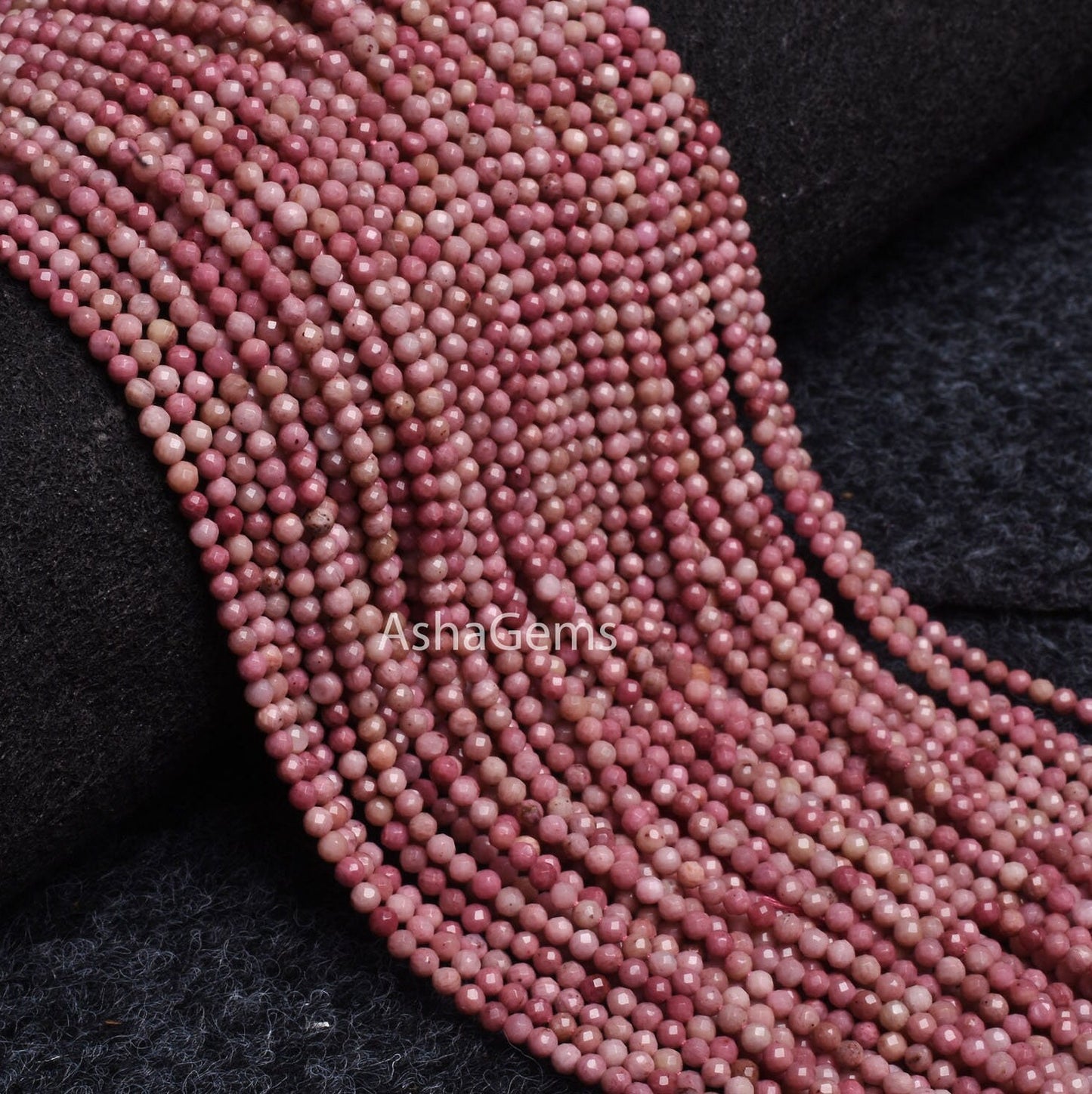 Beautiful Pink Rhodonite Micro Faceted Rondelle Gemstone Beads,3 mm Natural Rhodonite Beads, Rare Rhodonite Machine Cut Center Drill Beads