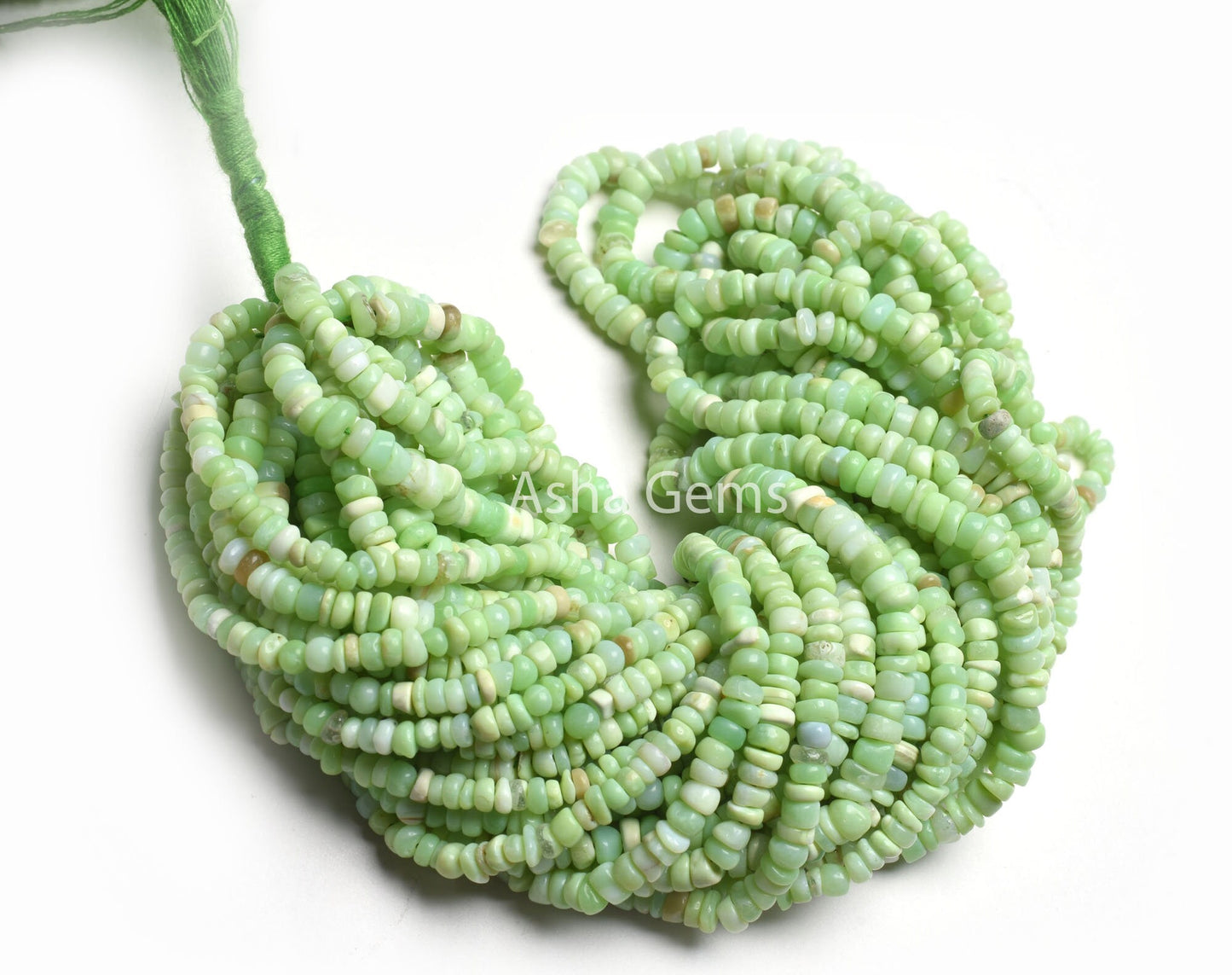 Beautiful Green Opal Smooth Uneven Shape Tyre Beads, Mint Green Opal Plain Handmade Gemstone Beads, Green Opal Beads For Jewelry Making SALE